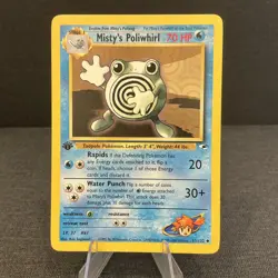 Misty's Poliwhirl 53/132 1st Edition Gym Heroes Vintage Pokemon TCG Card - Image 1