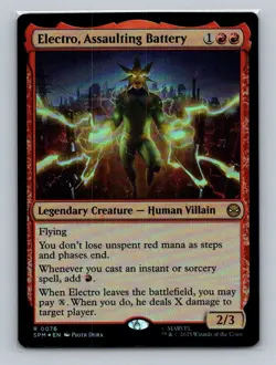 1x FOIL Electro, Assaulting Battery (0076) Spider-Man SPM MTG Magic NM - Image 1