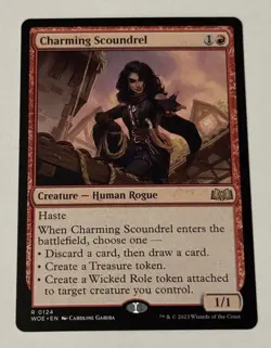 MTG Charming Scoundrel - Wilds of Eldraine NM - Image 1