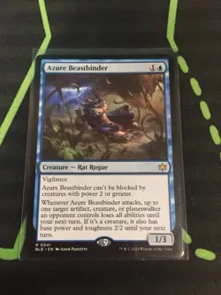 MTG Magic The Gathering Azure Beastbinder BLB Rare Blue Rat Rogue Commander - Image 1