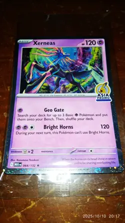 Pokemon TCG 1x Xerneas Holo Asia Exclusive Promo JTG 064/132 English - Image 2