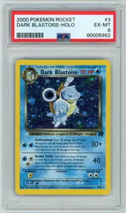 2000 POKEMON ROCKET #3 DARK BLASTOISE-HOLO PSA 6 HOLO SWIRL - Image 1