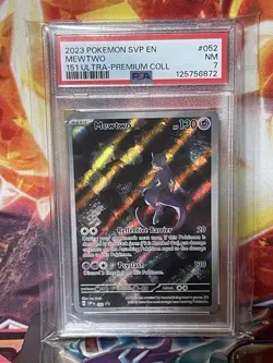 2023 POKEMON SVP EN-SV BLACK STAR PROMO 151 ULTRA-PREM COLL #052 MEWTWO PSA 7 - Image 1