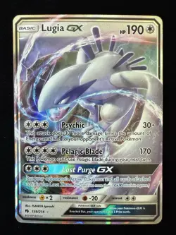 Pokemon Lost Thunder LUGIA GX #159/214 Full Art Holo - Image 1