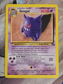 Gengar 20/62 Non Holo Fossil Pokemon TCG LP - Image 1