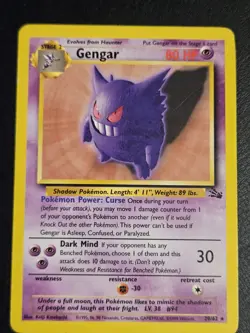 Gengar 20/62 Non Holo Fossil Pokemon TCG LP - Image 2