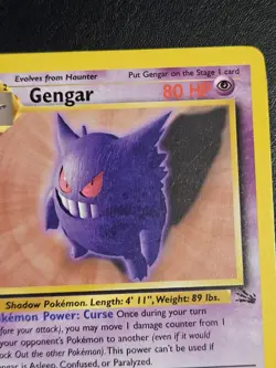 Gengar 20/62 Non Holo Fossil Pokemon TCG LP - Image 4