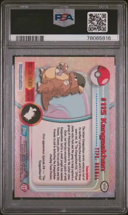 2000 TOPPS POKEMON TV ANIMATION SER 2 FOIL #115 KANGASKHAN PSA 9 - Image 2