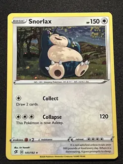 🌀 Snorlax 141/192 Cosmos Promo - Holo 🌀 SWIRL - Rebel Clash Pokemon TCG NM - Image 3
