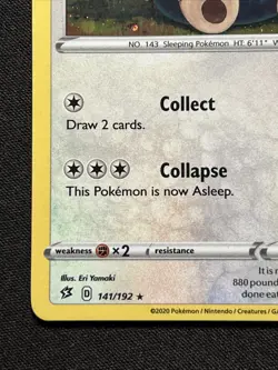🌀 Snorlax 141/192 Cosmos Promo - Holo 🌀 SWIRL - Rebel Clash Pokemon TCG NM - Image 4