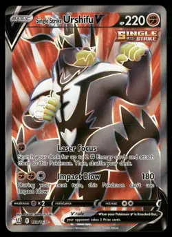 Single Strike Urshifu V (Full Art) SWSH05: Battle Styles 150/163 NM Pokemon TCG - Image 1