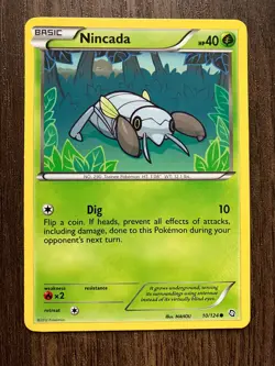 Nincada 10/124 - 2012 Pokemon Dragons Exalted Common Card - Mahou Artwork NM - Image 1