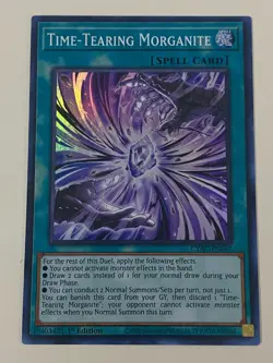 Yugioh - Time-Tearing Morganite - 1st Edition Super Rare NM - Free Holo Card - Image 1