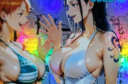 NAMI x BOA HANCOCK One Piece Waifu Goddess Card CUSTOM MADE Black Label - Image 4
