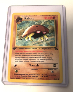 Pokemon Kabuto 1st Edition Stage 1 Card 50/62 1999 Wizards TCG Nintendo Vtg Rare - Image 1