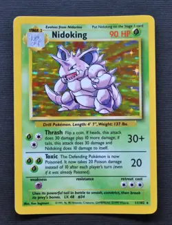 Nidoking 11/102 Base Set Holo - Pokemon TCG Vintage Card - LP - Image 1