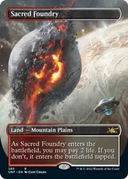 MTG English Sacred Foundry (Borderless) NM Foil Unfinity - Image 1