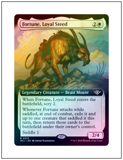 1x Fortune, Loyal Steed, Extended Art Foil, Magic MTG NM - Image 1