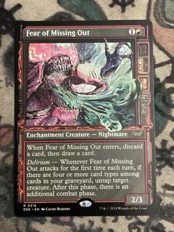 MTG Fear of Missing Out (Showcase) Duskmourn: House of Horror 316 Regular Rare - Image 1
