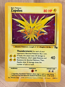 Pokemon [1999-2000] - Fossil Set - Zapdos #15/62 Holo RARE (NM-MT) - Image 1