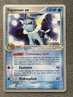 Vaporeon ex 110/113 Jun Haseve World Championships 2007 Pokemon Card - Image 1