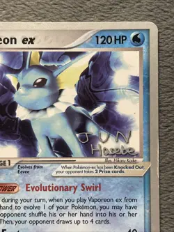 Vaporeon ex 110/113 Jun Haseve World Championships 2007 Pokemon Card - Image 3