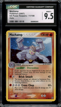 CGC 9.5 Mint+ Machamp Holo EX Power Keepers 11/108 Vintage Pokemon - Image 1