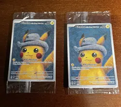 Lot Of 2, 2023 Pokemon Van Gogh Promo Pikachu With Grey Felt Hat Black Star #085 - Image 1