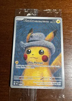 Lot Of 2, 2023 Pokemon Van Gogh Promo Pikachu With Grey Felt Hat Black Star #085 - Image 2