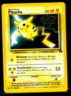 Pokemon WOTC Pikachu ~ Black Star Movie Promo Stamped #4 ~ LP+/NM - Image 1