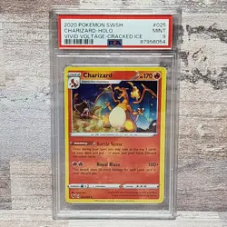 Pokemon Vivid Voltage Charizard Cracked Ice Holo 25/185 PSA 9 Mint Graded TCG - Image 1