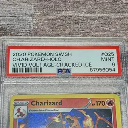 Pokemon Vivid Voltage Charizard Cracked Ice Holo 25/185 PSA 9 Mint Graded TCG - Image 3