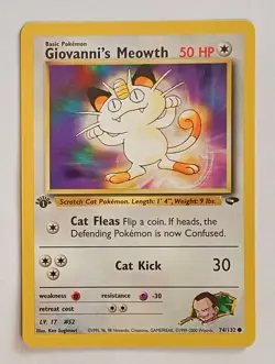 Pokemon - Giovanni's Meowth - Gym Challenge 74/132 1st Edition - Common - NM - Image 1