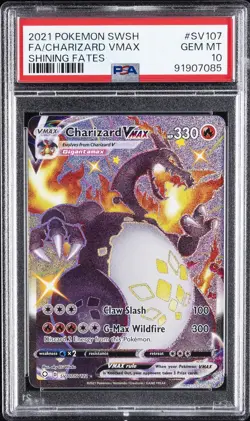 2021 POKEMON SWORD & SHIELD SHINING FATES #SV107 FULL ART/CHARIZARD VMAX PSA 10 - Image 1