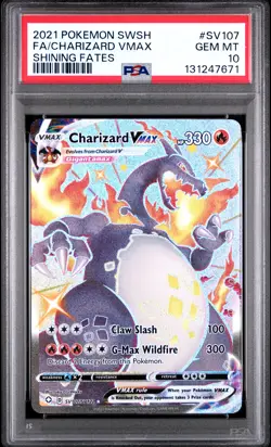 2021 POKEMON SWORD & SHIELD SHINING FATES #SV107 FULL ART/CHARIZARD VMAX PSA 10 - Image 1