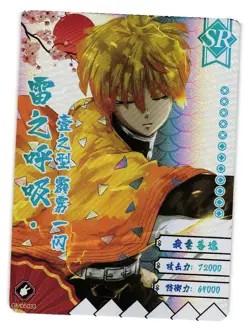 Zenitsu Agatsuma SR Demon Slayer Kimetsu no Yaiba Holo Anime card - Image 1