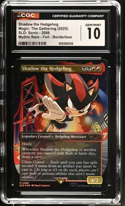 SHADOW THE HEDGEHOG Secret Lair Foil Sonic CGC 10 MTG [Nostalgium] - Image 1