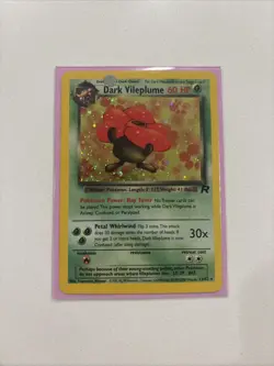 RARE Vintage Pokemon TCG Dark Vileplume 13/82 Team Rocket 2000 Holo Rare LP/NM - Image 1