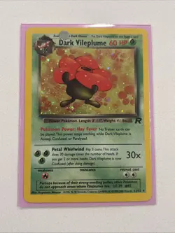 RARE Vintage Pokemon TCG Dark Vileplume 13/82 Team Rocket 2000 Holo Rare LP/NM - Image 2