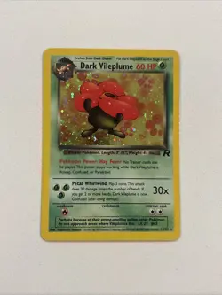 RARE Vintage Pokemon TCG Dark Vileplume 13/82 Team Rocket 2000 Holo Rare LP/NM - Image 3