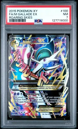 2015 Pokemon Xy Roaring Skies M Gallade EX #100 Fa PSA 7 Full Art Mega - Image 1