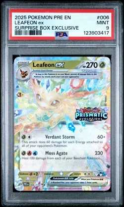 Pokemon TCG Leafeon ex 006/131 Prismatic Evolutions Stamp PSA 9 - Image 1