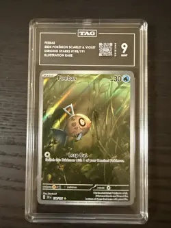 Feebas 198/191 Illustration Rare 2024 Pokemon Surging Sparks TAG 9 Mint - Image 1