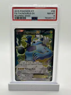 PSA 8 Pokemon Thundurus EX 98/108 Roaring Skies XY PSA 8 - Image 1
