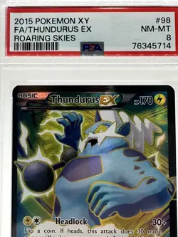 PSA 8 Pokemon Thundurus EX 98/108 Roaring Skies XY PSA 8 - Image 2