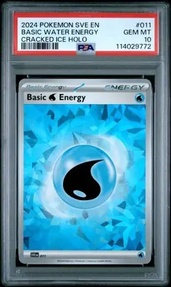 2024 Pokemon SVE EN Basic Water Energy Cracked Ice Holo PSA 10 GEM #011 - Image 1