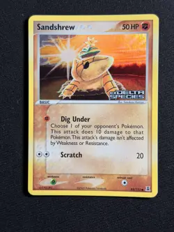 Sandshrew 82/113 EXC Stamped Pokemon Reverse Holo EX Delta Species NM - Image 1