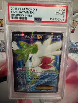 2015 POKEMON XY ROARING SKIES #106 FULL ART/SHAYMIN EX PSA 6 - Image 1
