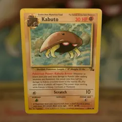 Pokemon TCG Kabuto Fossil 1st Edition Common Card 50/62 Regular LP 1995-98 - Image 1