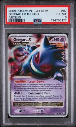 2009 Pokemon Platinum Arceus Gengar LV x Holo #97/99 PSA 6 EX-MT - Image 1